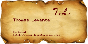 Thomas Levente névjegykártya